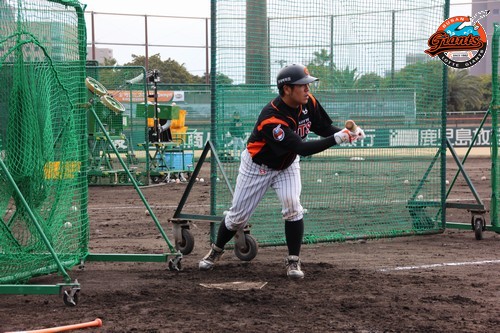 번트훈련하는 강민호